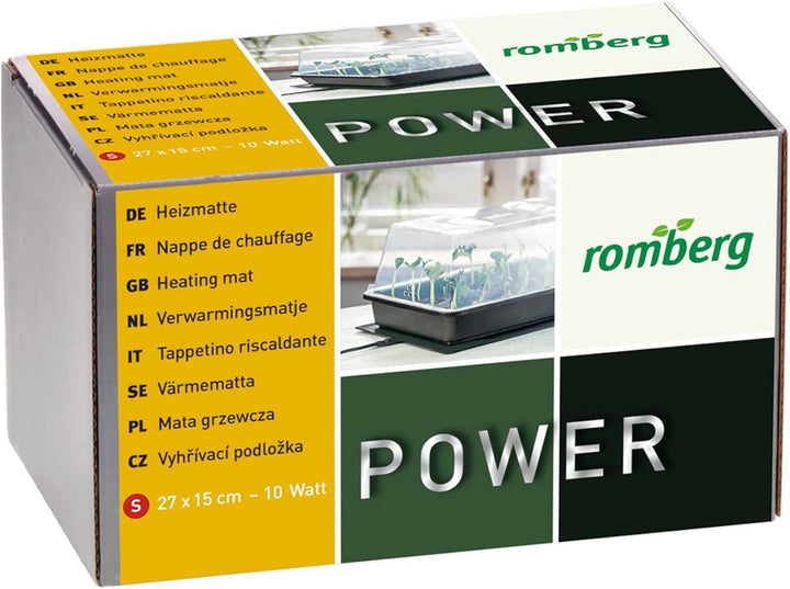 Romberg Heizmatte S | 10 Watt | passend für Zimmergewächshäuser 29 x 19 cm und Terrarien | 27 x 15 c