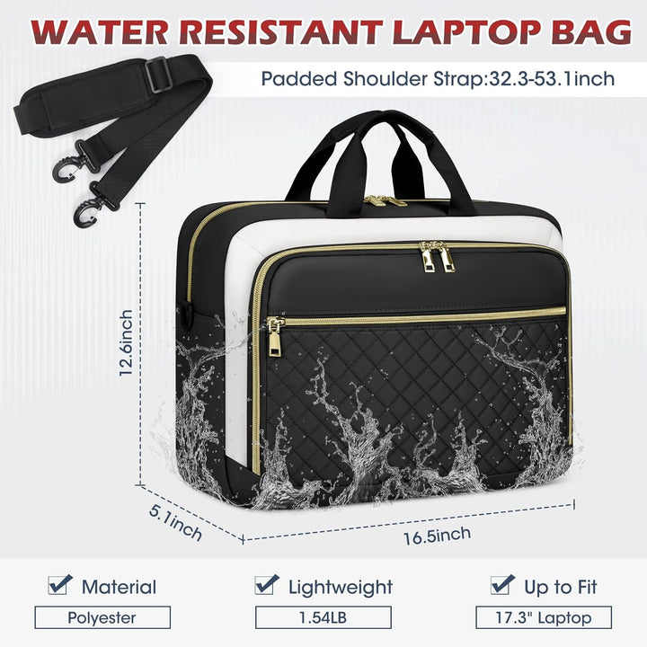 NEWHEY Laptoptasche 17,3 Zoll für Damen Laptop Aktentasche Computertasche Laptop Tasche Business Not