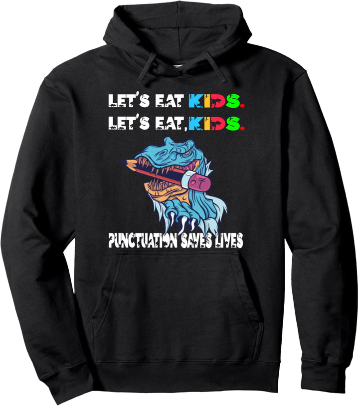 Englisch Unterricht Schule Schüler T-Rex Lustiges Grammatik Pullover Hoodie