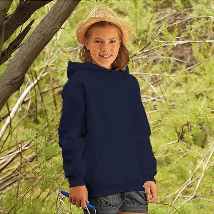 Fruit of the Loom Mädchen Premium Kapuzenpullover 5-6 Jahre Blau (Deep Navy), 5-6 Jahre Blau (Deep N