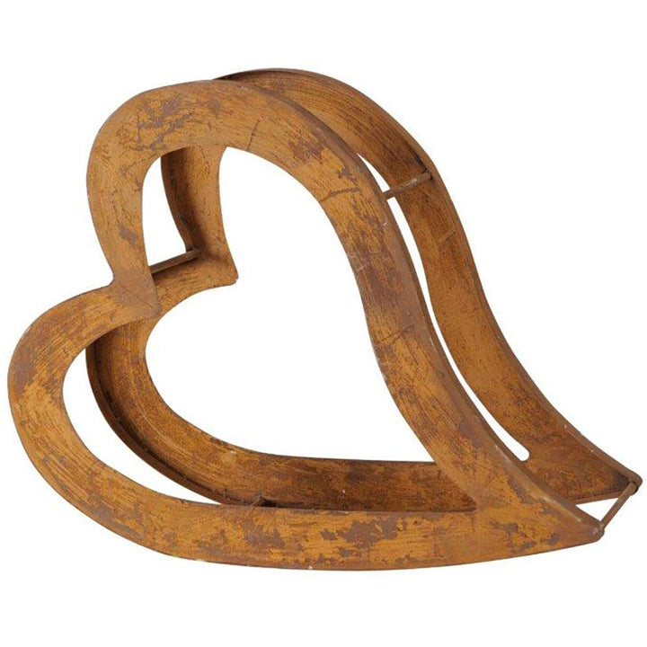 etc-shop Regal Kamin Feuer Brenn Holz Lager Aufbewahrung Ständer Herz Design Rost Optik Innen Aussen