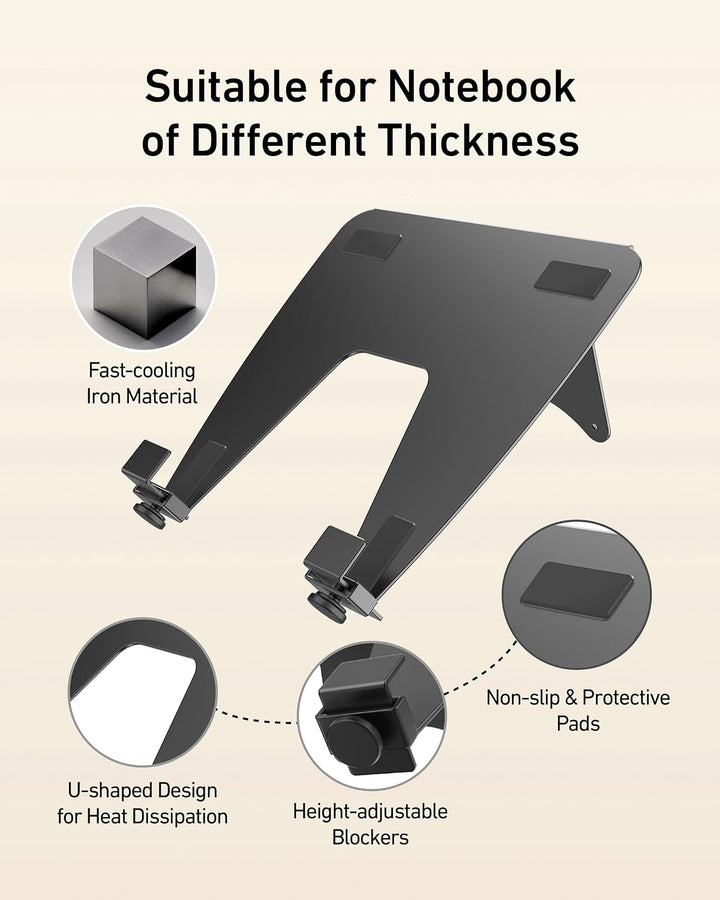 Ergounion VESA Laptop Adapter für Monitorarm – 100 x 100 mm VESA Laptop Halterung – Armhalterung für