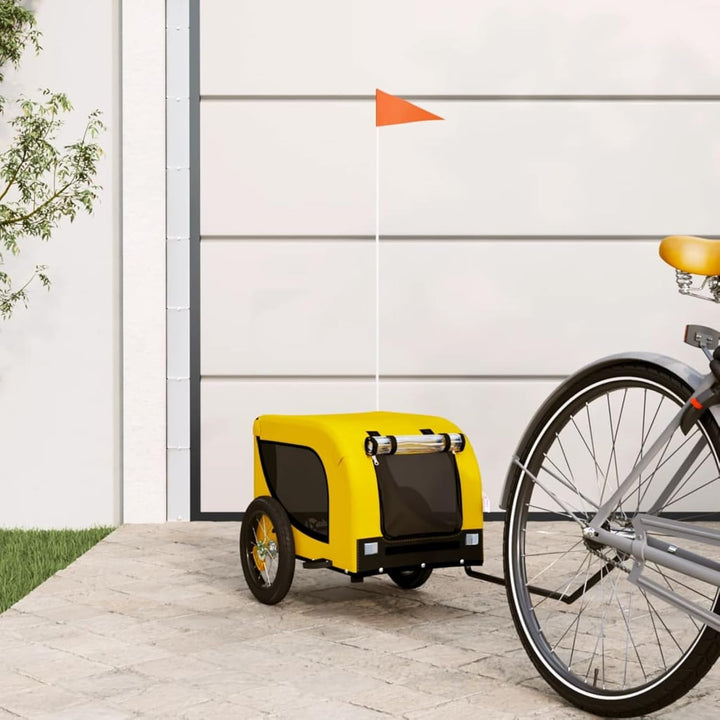 Fahrradanhänger Hunde Orange Schwarz | Robuster Eisenrahmen, Oxford-Gewebe, komfortable Tierreise Ge
