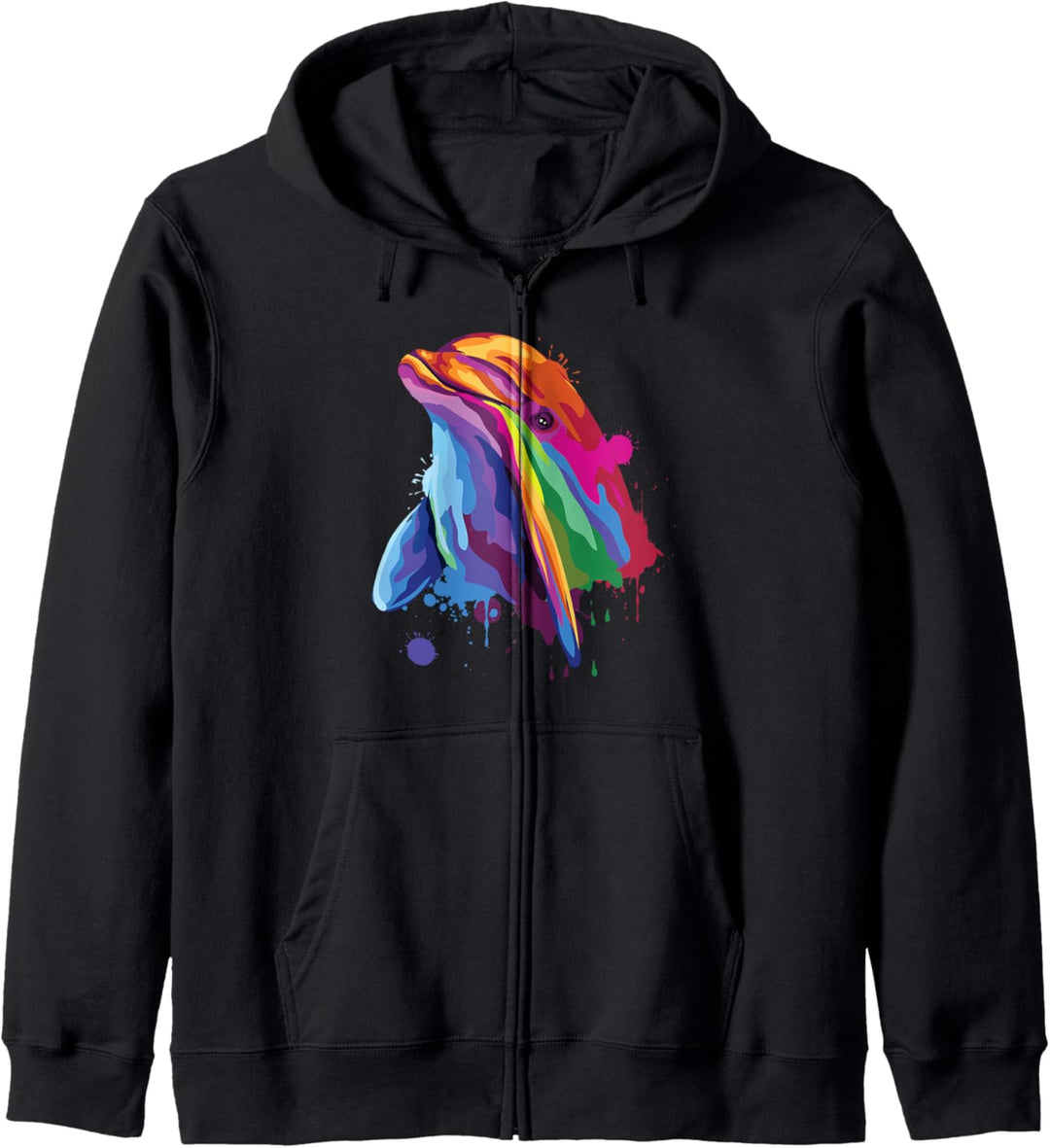 Bunte Delphin Ocean Life Grafik Kapuzenjacke