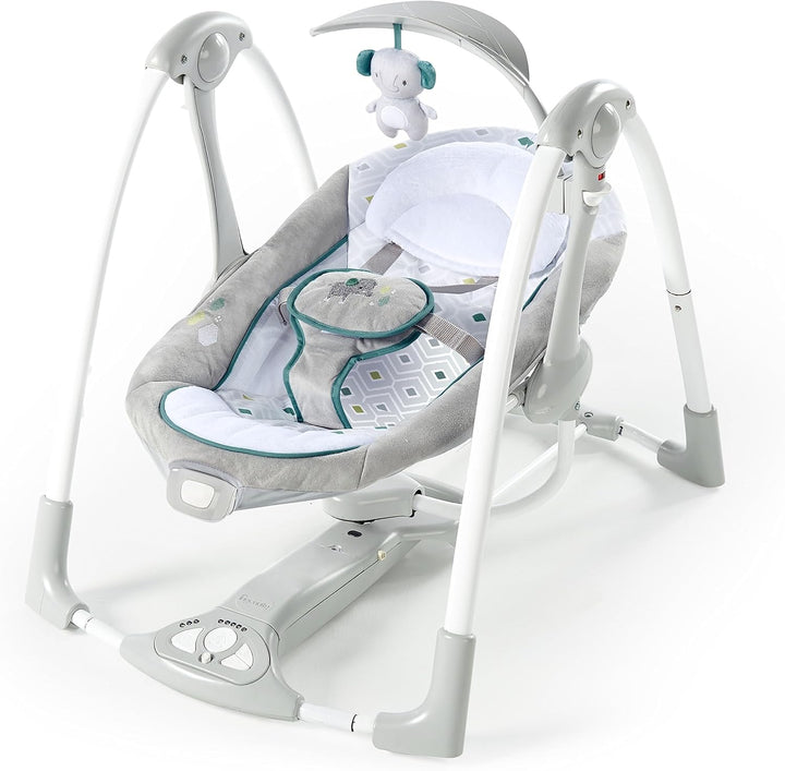 Ingenuity, Nash 2 in 1 zusammenklappbare & tragbare babyschaukel mit 5 Schaukeleinstellungen & Vibra
