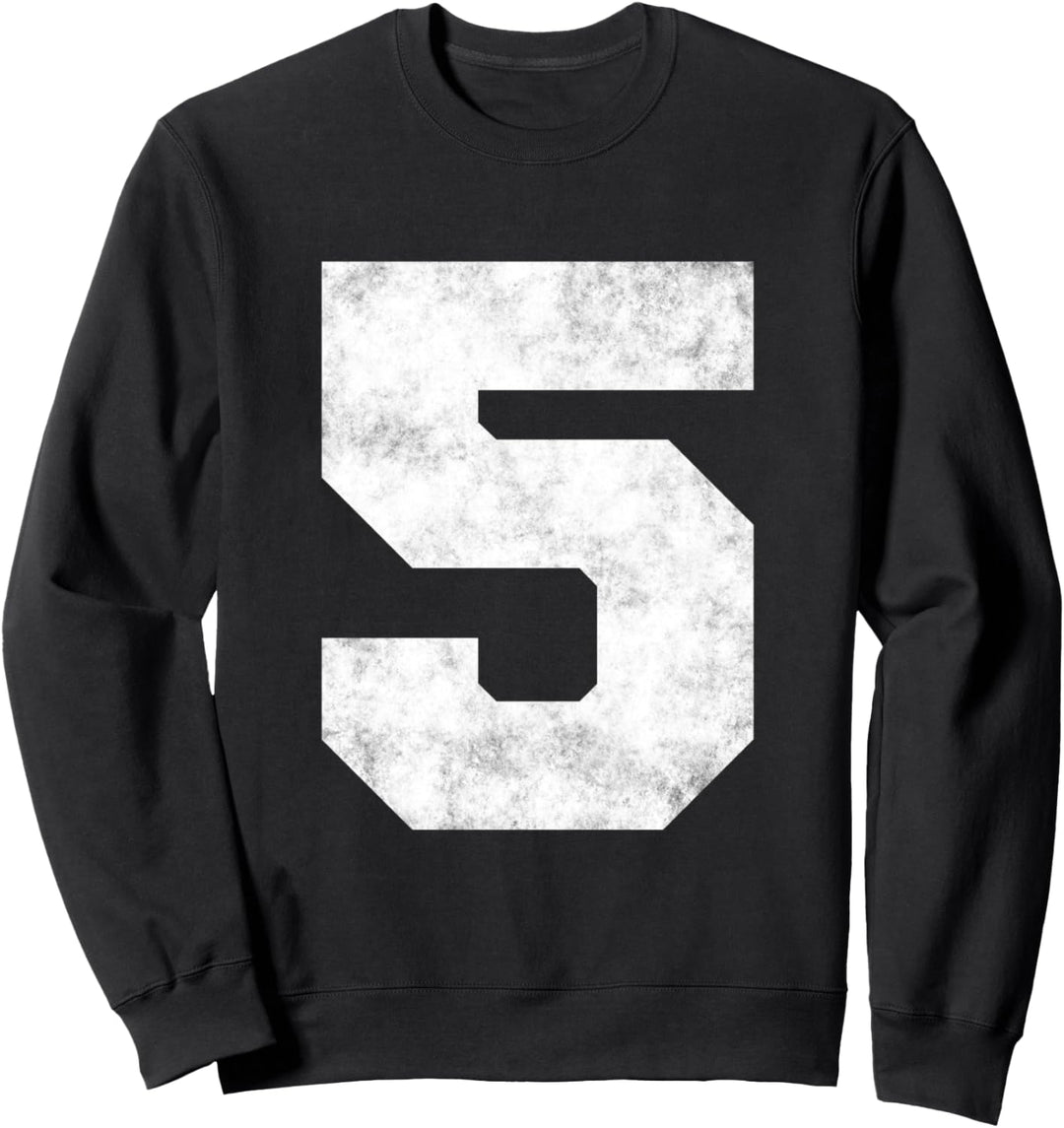 Grosse beunruhigte Zahl "5" fünf numerische Ziffern Sweatshirt