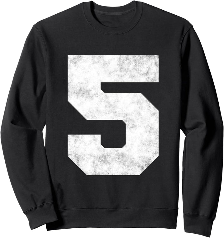 Grosse beunruhigte Zahl "5" fünf numerische Ziffern Sweatshirt