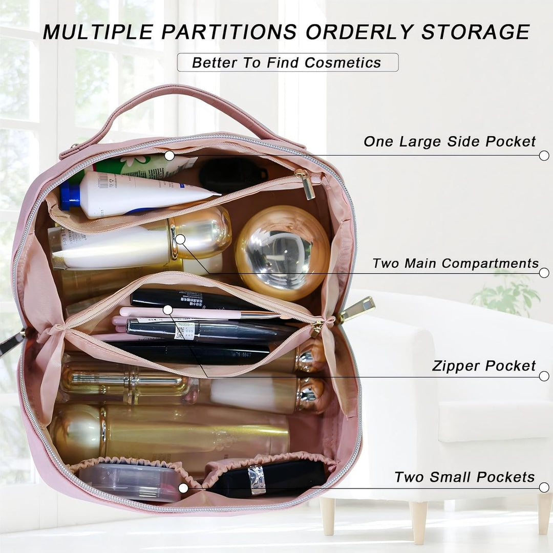Reise Kosmetiktasche Damen mit Grossem,Tragbare Reise Make Up Tasche,Wasserdichter Schminktasche kul