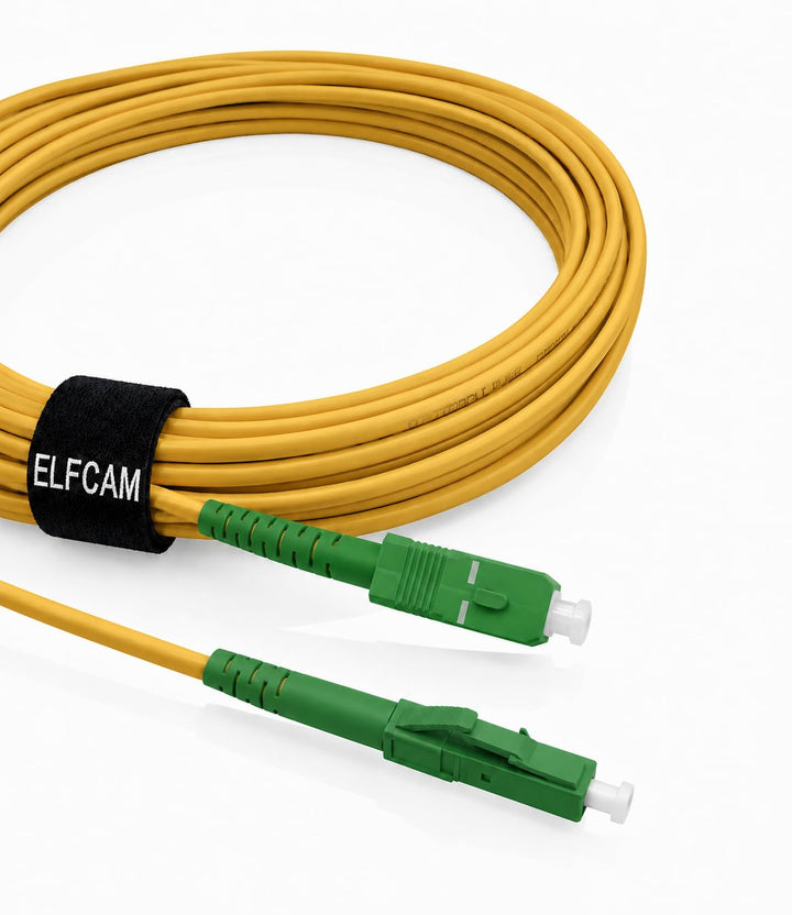 Elfcam® - 40m Glasfaserkabel SC/APC auf LC/APC Simplex Singlemode 9/125 µm LSZH, LWL Patchkabel für