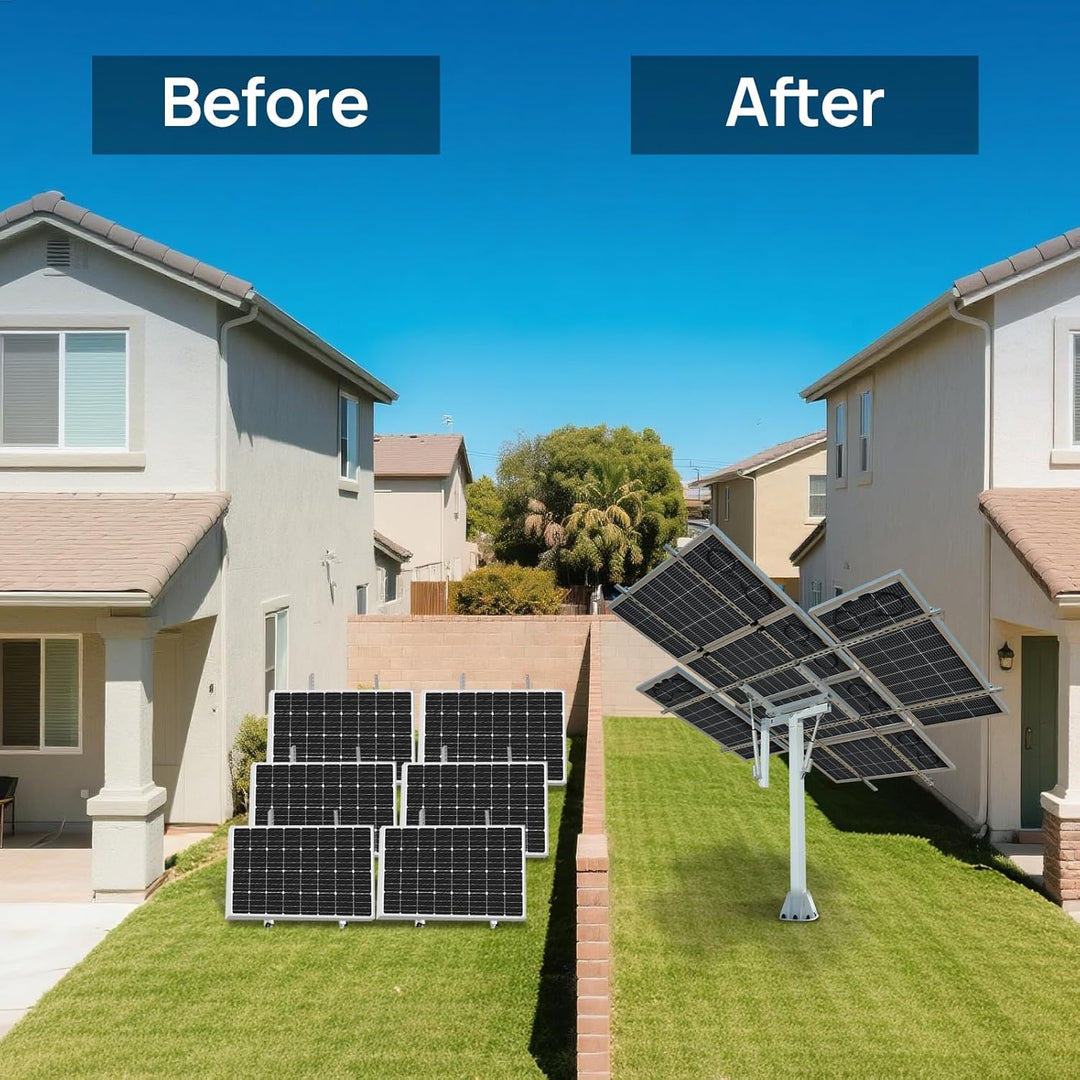 ECO-WORTHY Solarpanel Halterung Zweiachsiges Tracking-System(Steigerung um 40% Leistung) mit Tracker