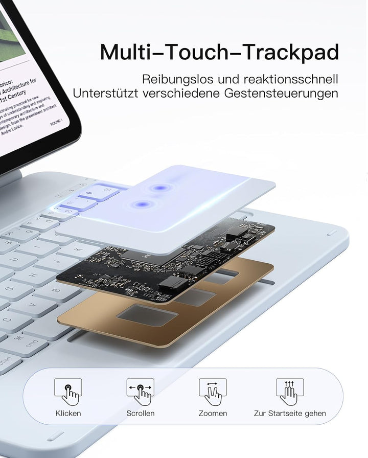 Inateck NeoMagic Magnetische Tastatur Hülle für iPad 10 Generation 10,9 Zoll,11 Generation 2025 A16