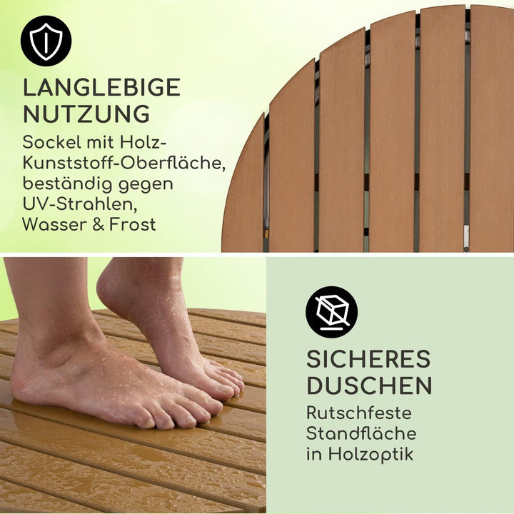 blumfeldt Cool Breeze - Gartendusche, Campingdusche, WPC, Aluminium, Holzoptik, Tragegriff, Gartendu