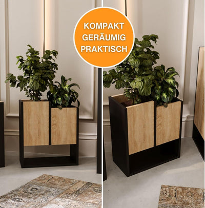 CraftPAK Blumenständer für Innen | Pflanzenständer aus hochwertigem Holzwerkstoff H50 x L44 x B22,6
