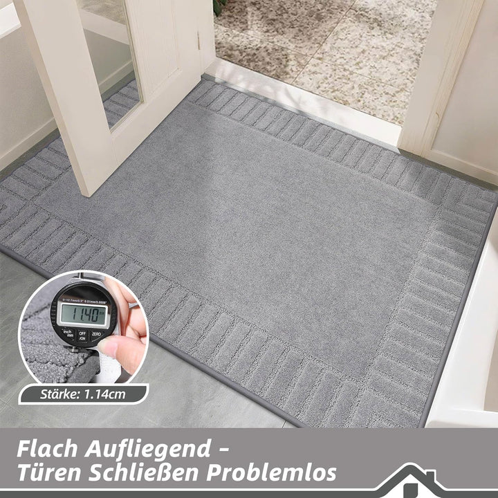 BEQHAUSE Fussmatte Innen, waschbare Sauberlaufmatte TPR rutschfeste Türmatte, Schmutzfangmatte für H