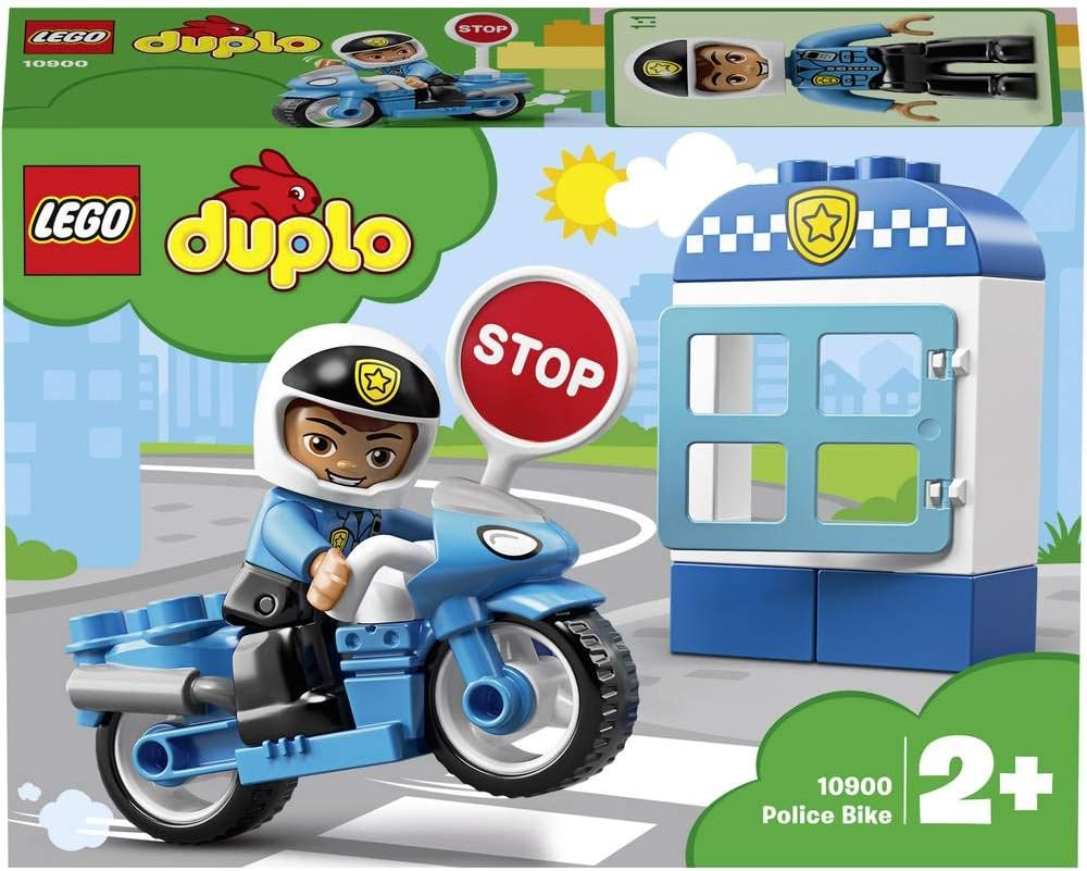 LEGO 10900 DUPLO Polizeimotorrad, Polizei Spielzeug ab 2 Jahre mit Motorrad und Polizistenfigur, Bau