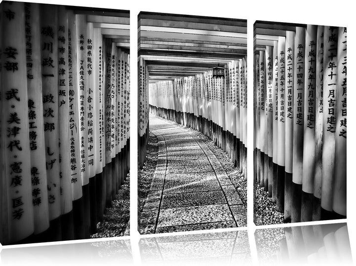 Pixxprint Japanischer Tempel als Leinwandbild/Grösse: 3 Teilig (120x80) cm/Wandbild/Kunstdruck/ferti