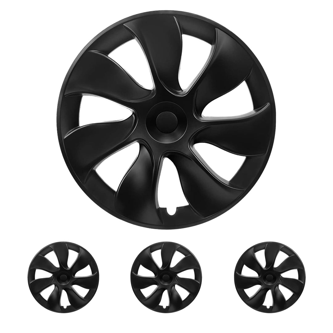 KAVANIC für Tesla Model Y Radkappen 19 Zoll Mattschwarz Unterstützung Logo Symmetrie Design (4-TLG.)