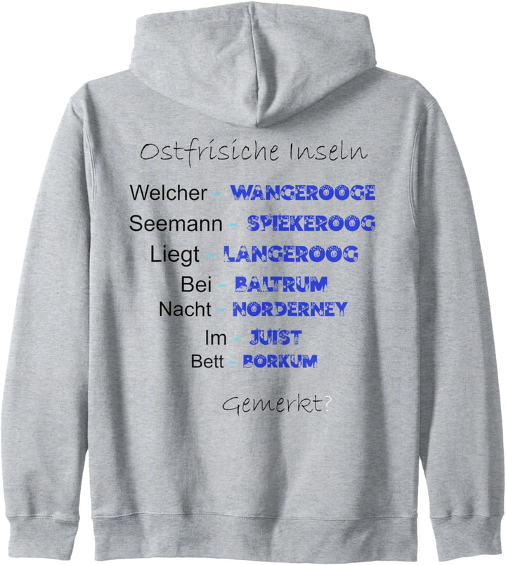 Ostfriesische Inseln merken, lustiger Spruch Nordsee Kapuzenjacke