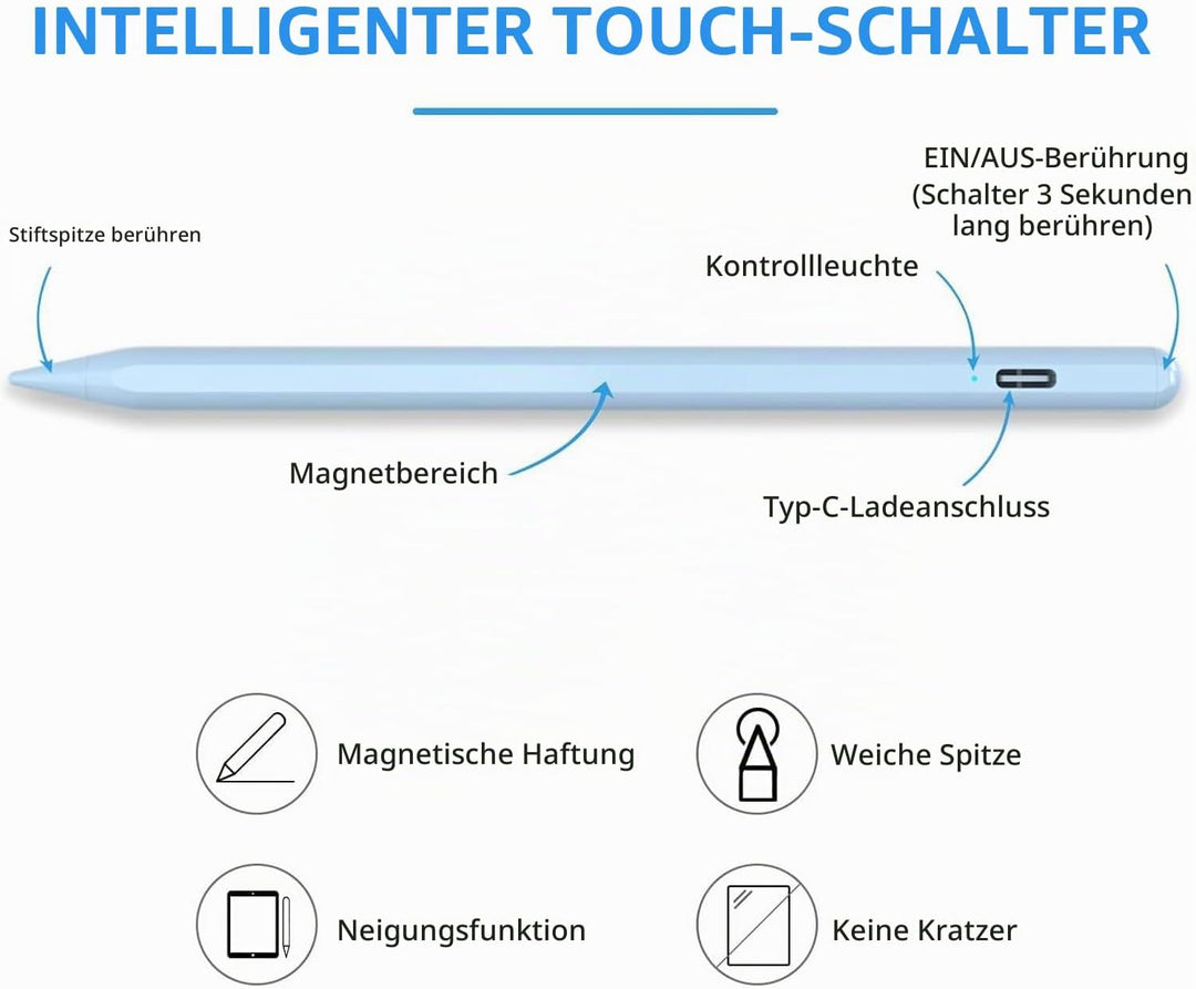 KARFUN Tablet Stift für Android,Stylus Pen Kompatibel mit iPhone/Samsung/Huawei/Lenovo/XiaoMi Tablet