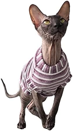 Kotomoda Katzen Kleidung Cord lila Streifen fur Sphynx Katzen (L), L