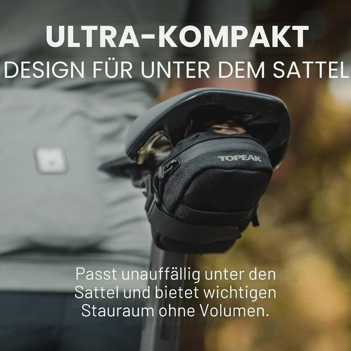 TOPEAK Elementa SeatBag Slim Black Hook & Loop Strap X-Small Schwarz, X-Small Schwarz