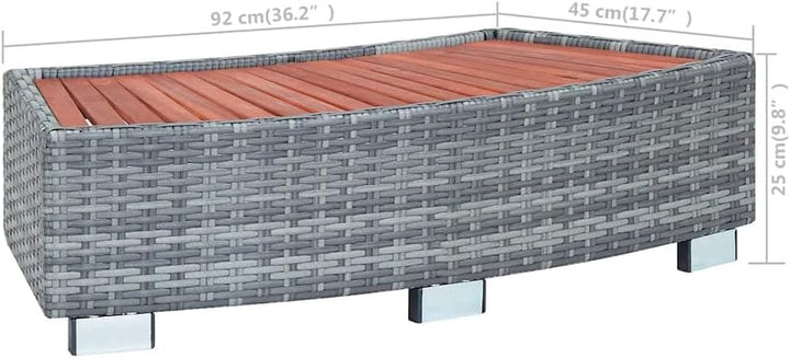 Marche de spa Gris Résine tressée 92 x 45 x 25 cm Grau, Grau
