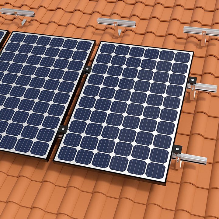 Solarmodul Halterung Ziegeldach Befestigungssystem, Alu Solarpanel Halterung Dachhaken Aluprofil Pho