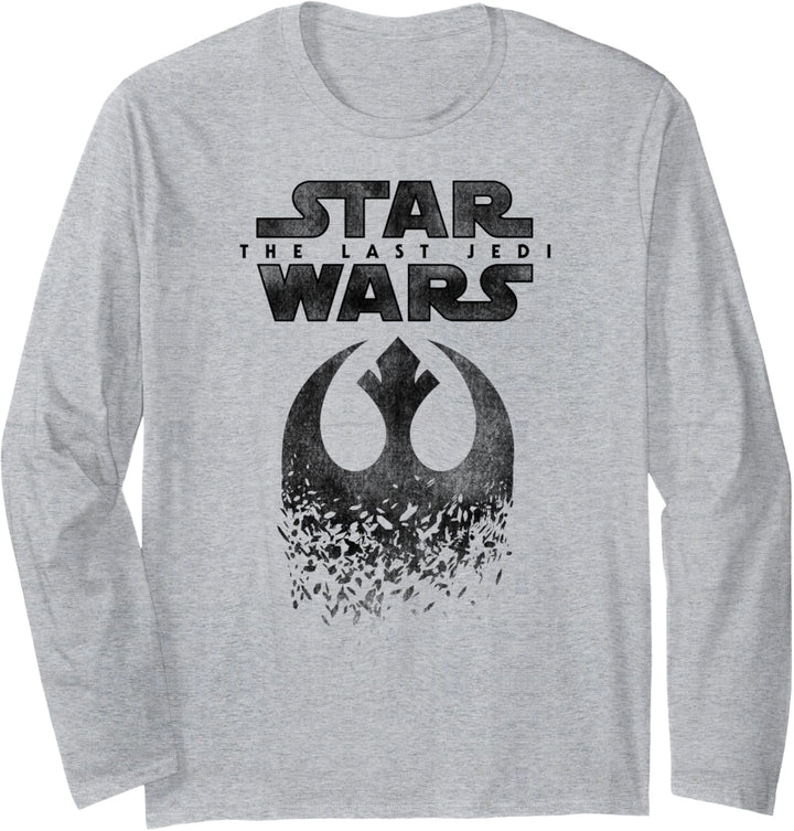 Star Wars The Last Jedi Shattered Rebel Logo Langarmshirt