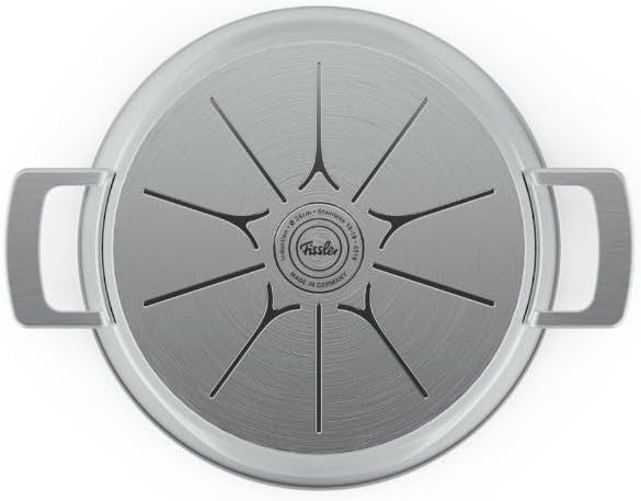 Fissler Phi Collection Bratentopf (24 cm, 3,9 L) mit Glasdeckel – grosser Edelstahl-Bratentopf, indu