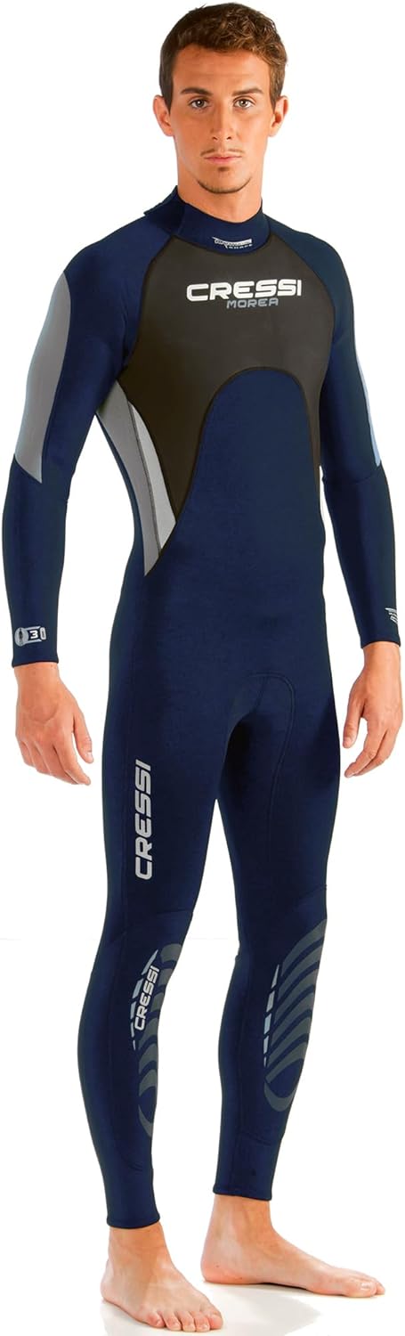 Cressi Morea Herren - Neoprenanzug 3mm für alle Wassersportarten XL/5 Blau/Silber/Silber, XL/5 Blau/