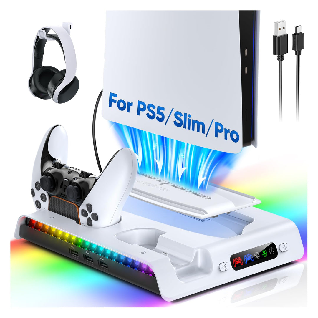 FASTSNAIL ASTSNAIL Standfuss für PS5/PS5 Pro/PS5 Slim, Lüfter Ständer für Playstation5 Digital/Disc