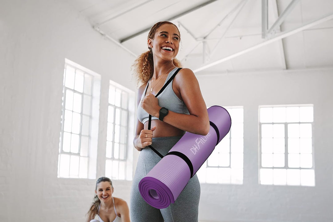 DH FitLife Trainingsmatte Fitnessmatte, Sportmatte 183 * 61 * 1 cm, Gymnastikmatte extra reissfest,