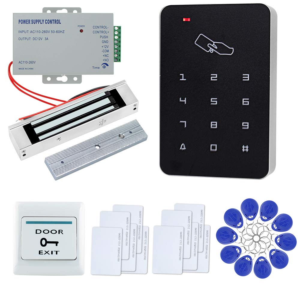 FTSTech Kit de Control de Acceso RFID Con Teclado Autónomo de 125KHz+Cerradura Magnética Eléctrica d