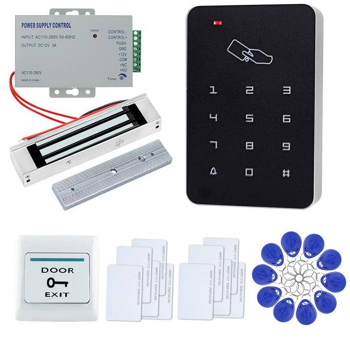 FTSTech Kit de Control de Acceso RFID Con Teclado Autónomo de 125KHz+Cerradura Magnética Eléctrica d