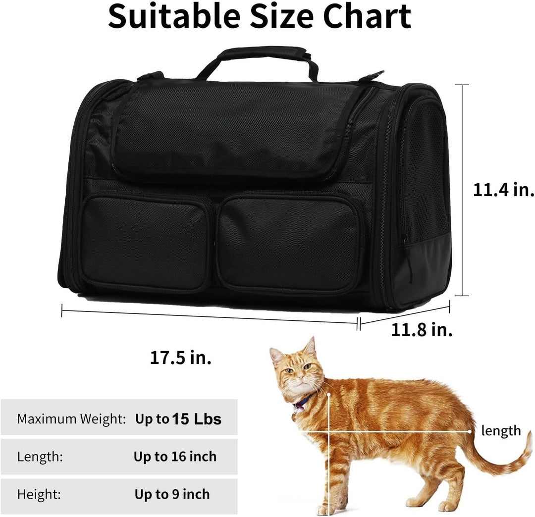 FUKUMARU Transportbox Katze, Faltbare Katzentransportbox, Transportbox Hund mit Reisetasche, Transpo
