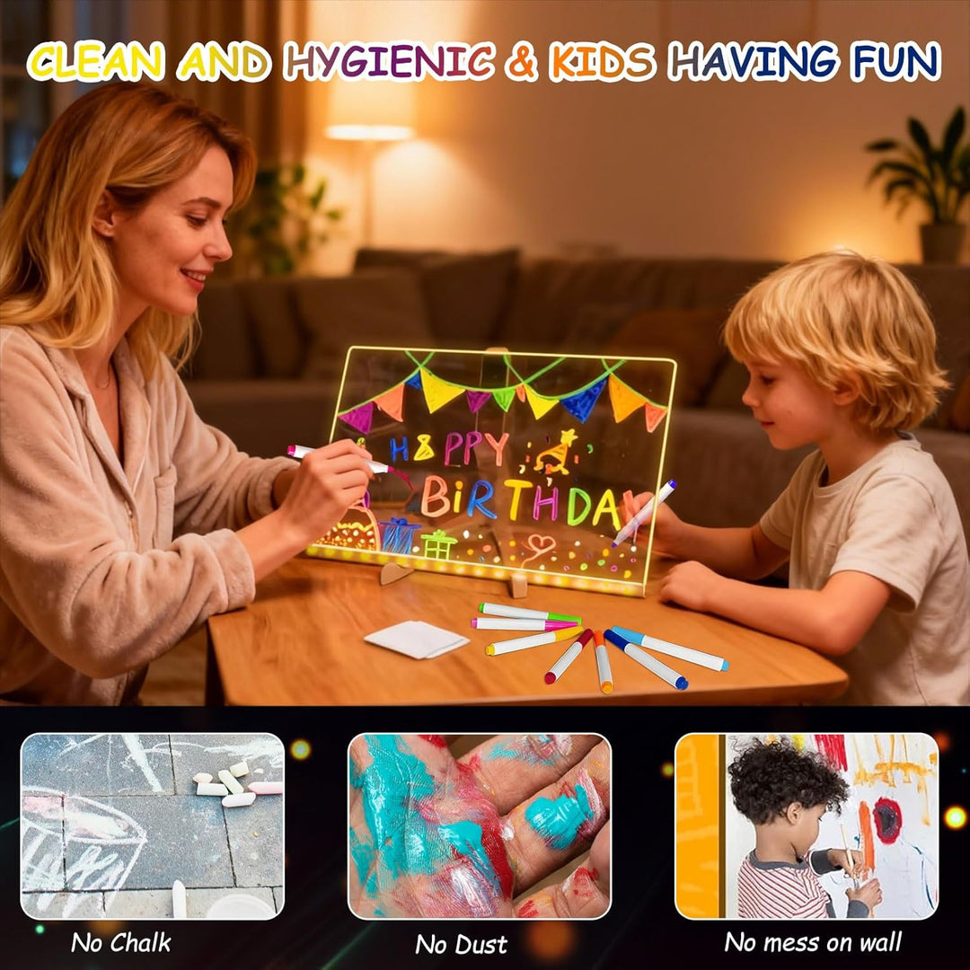 LED Notiztafel mit Farben, Nachrichtentafel Mit LED-Leuchten, Transparente Acryl Tafel Notiztafel Ab