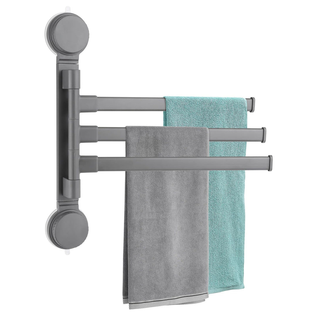 Handtuchhalter Ohne Bohren, 180° Schwenkbar 3 Armig Handtuchstange, Saugnapf Typ Towel Holder, Alumi