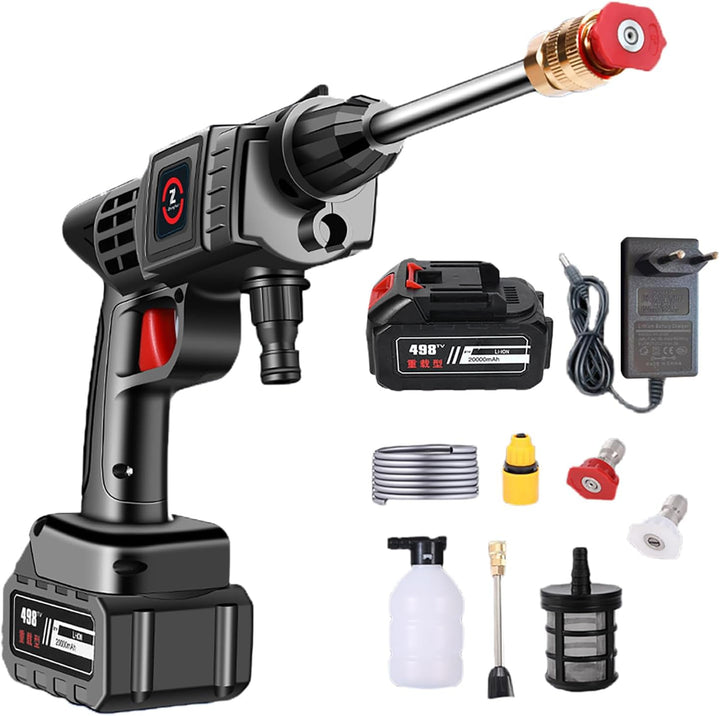 Hochdruckreiniger mit Akku, 21 V/4,0 Ah, max. 50 bar, kabelloser Hochdruckreiniger mit Hochleistungs