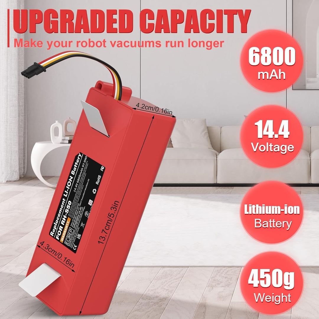 14.4V 6800mAh Akku für Xiaomi S5 S50 S5 Max S6 S7 S6 Max Li-Ion Ersatzakku für Xiaomi Mijia Mijia 1.