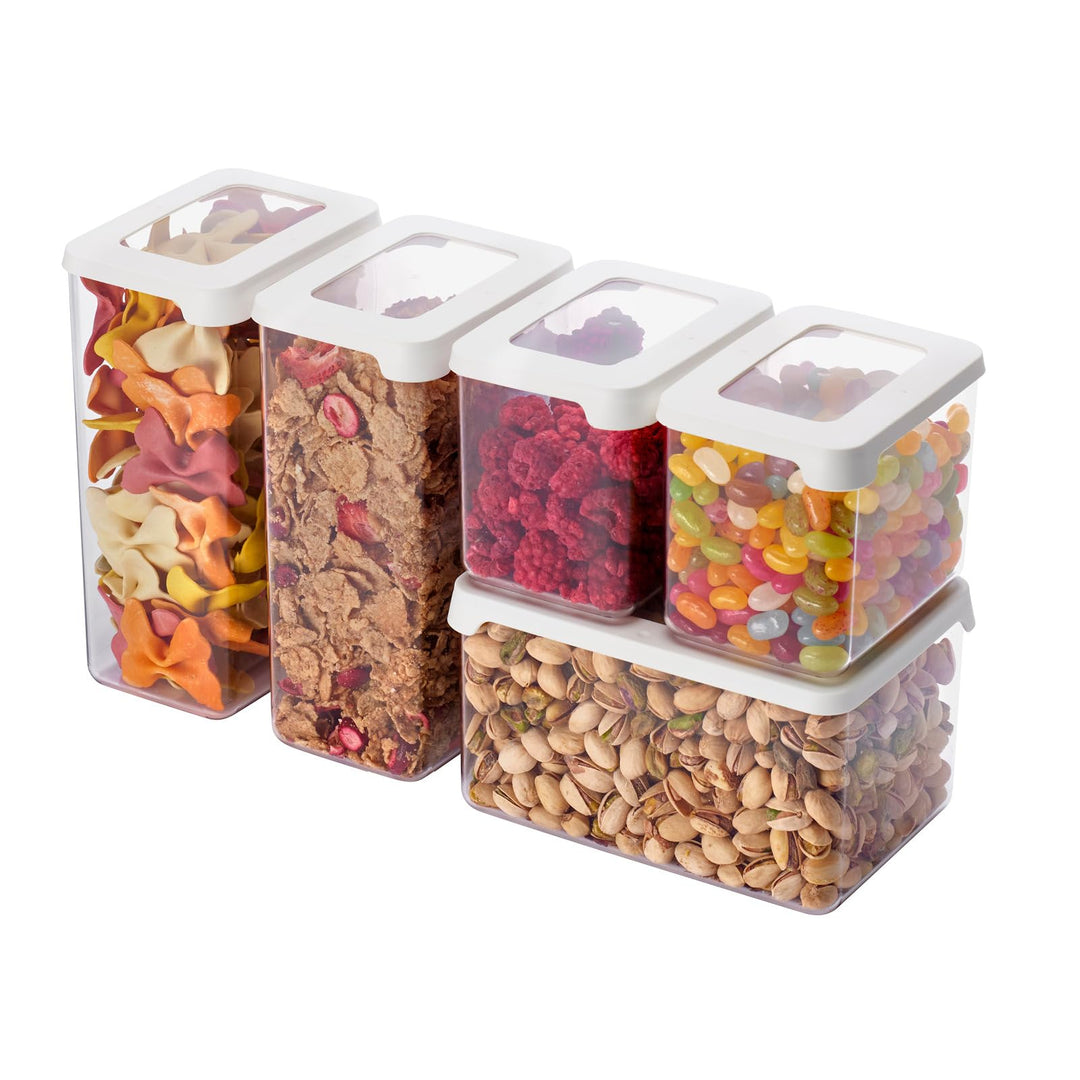 SmartStore Vorratsdosen 5er Set Luftdicht – Plastik Aufbewahrungsbox mit Deckel, BPA Frei, Spülmasch