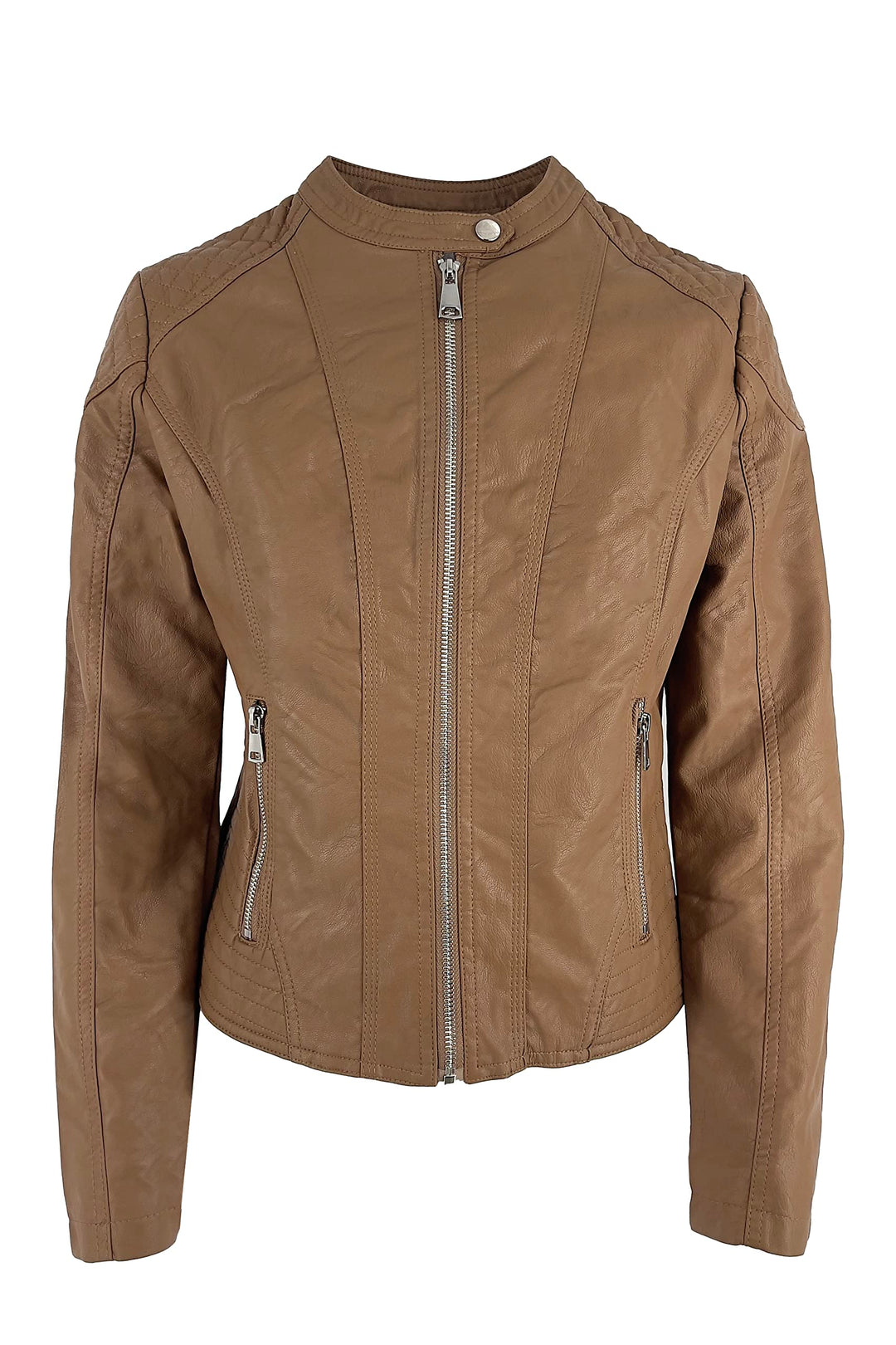 JOPHY & CO. Kurze Damenjacke aus Kunstleder (cod. 8820) oder aus echtem Leder (cod. 8820/A) mit Tasc