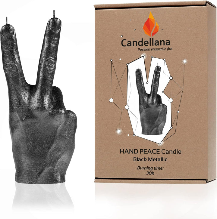 Candellana Hand Peace Kerze - Hand Figur - Coole Deko - Gothic Deko - Grunge Deko Kerze - Heavy Meta