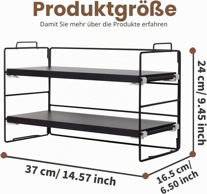 powerking Schreibtisch Regal Organizer, 2-Tier Desktop Regale, justierbare Bücherregal Speicher Rack