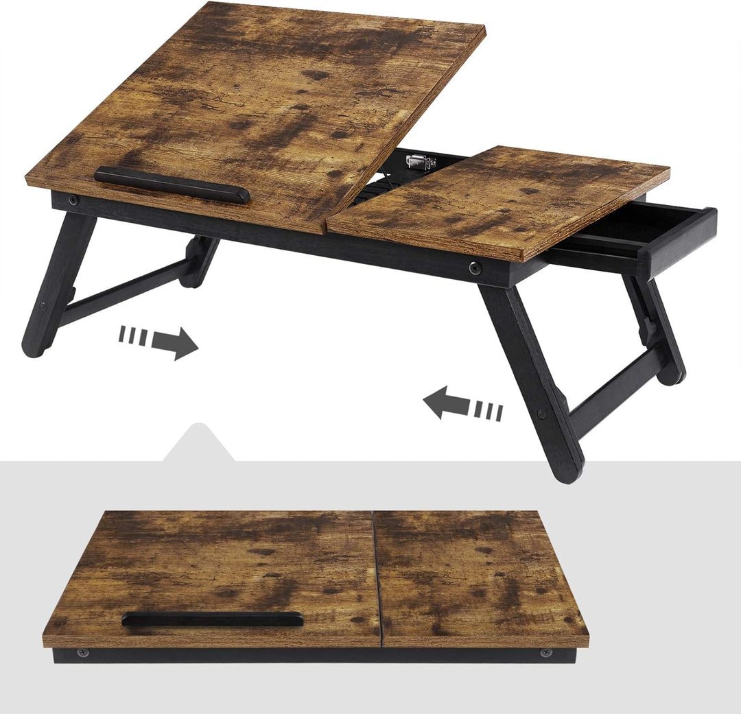 SONGMICS Laptoptisch, Laptopständer, Frühstückstablett, klappbare Beine, für Bett und Sofa, höhenver