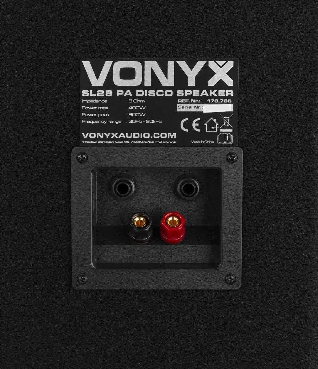 VONYX SL28 - PA Lautsprecher Box 2er Set, Passiv Speaker 2X 8 Zoll - 1600 Watt Peak - Disco Lautspre