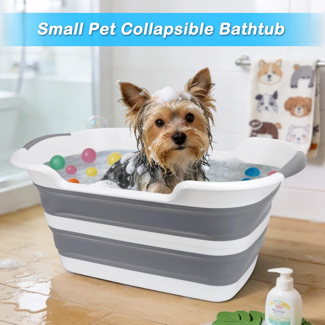 Multifunktionale zusammenklappbare Haustier Badewanne mit Abflussloch, Tragbare Indoor Outdoor Faltb