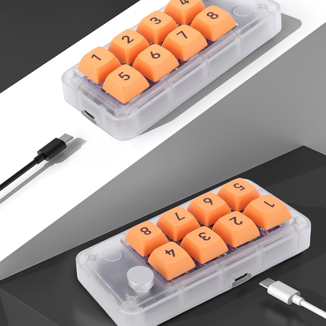 ASHATA Wired USB C Numerische Tastatur, Programmierbare Makro Tastatur, 8 Tasten Typ C Number Pad mi