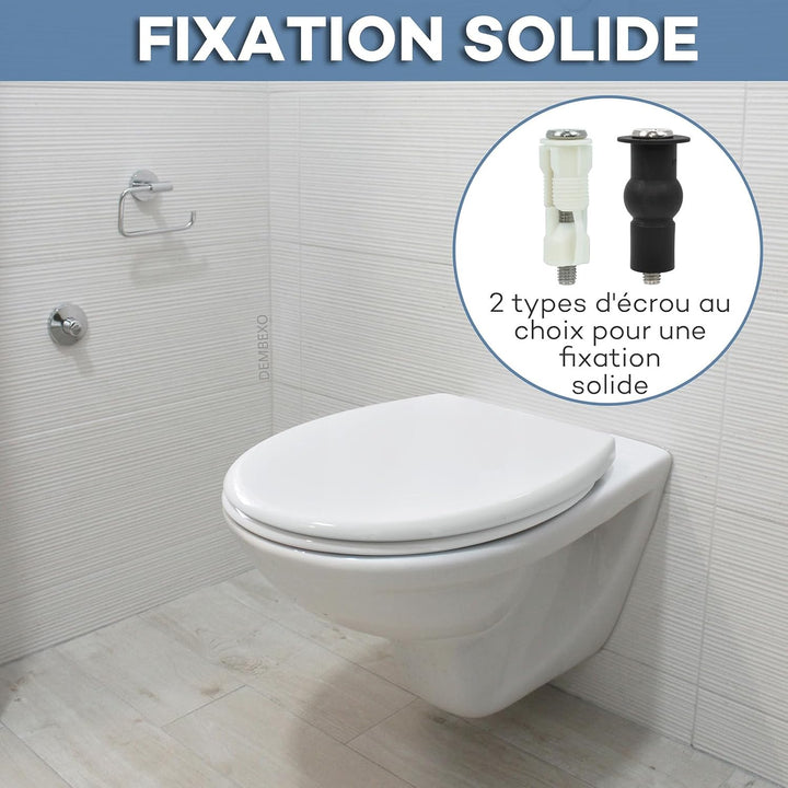Dembexo® - Premium Toilettendeckel - WC Sitz mit Absenkautomatik, Weiche Schliessung, Mit Anti-Rutsc