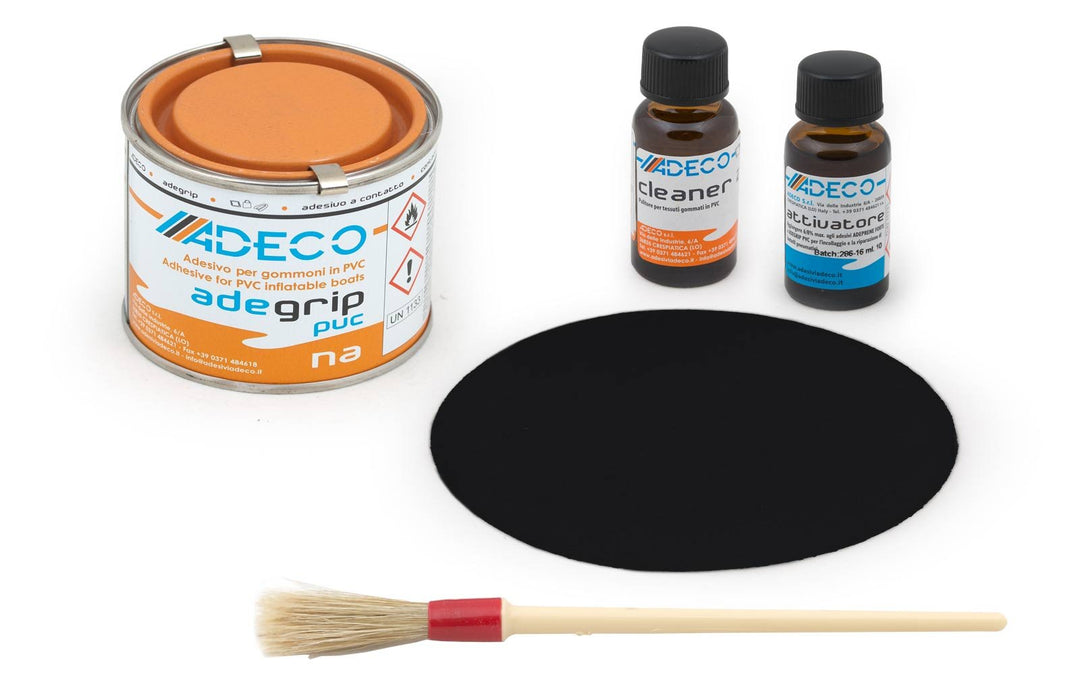 wellenshop Adeco Schlauchboot Reparatur-Set Adeco Grau Schwarz Weiss Orange, Schwarz