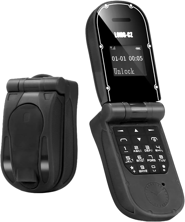 MiRUSI J30 World Mini Kleinstes Flip-Handy GSM freigeschaltet (Black), Black